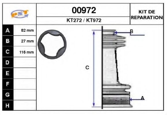 Комплект пылника, приводной вал SNRA 00972