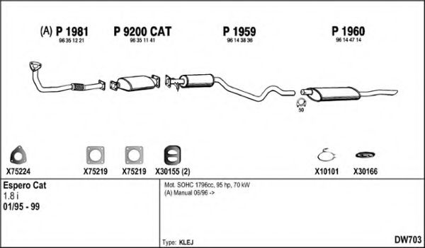 Система выпуска ОГ FENNO DW703