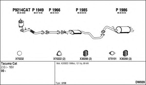 Система выпуска ОГ FENNO DW809