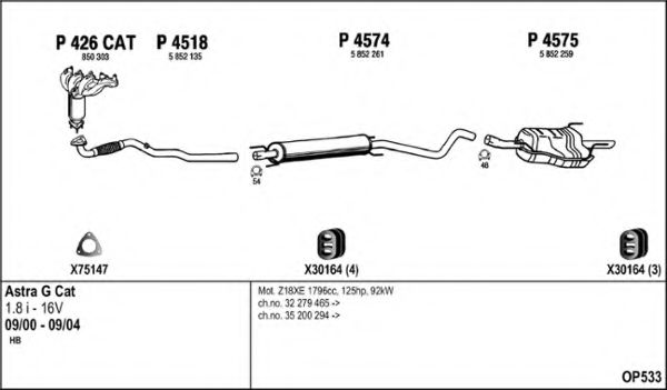 Система выпуска ОГ FENNO OP533