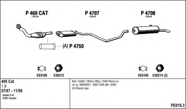 Система выпуска ОГ FENNO PE016.3