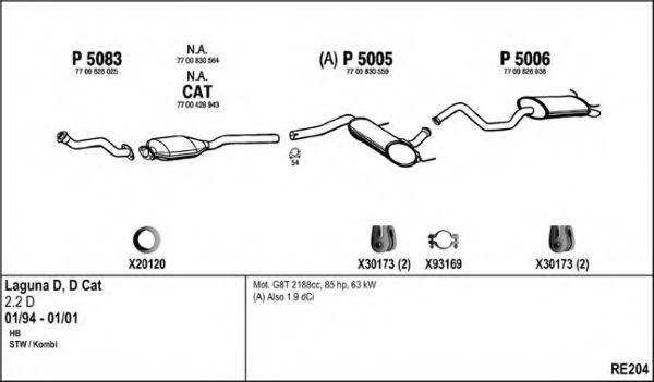 Система выпуска ОГ FENNO RE204