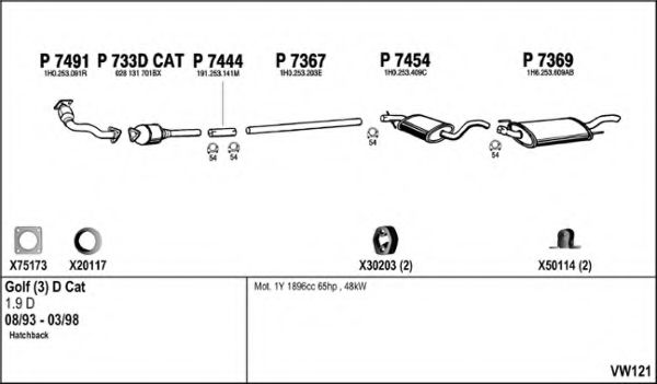 Система выпуска ОГ FENNO VW121