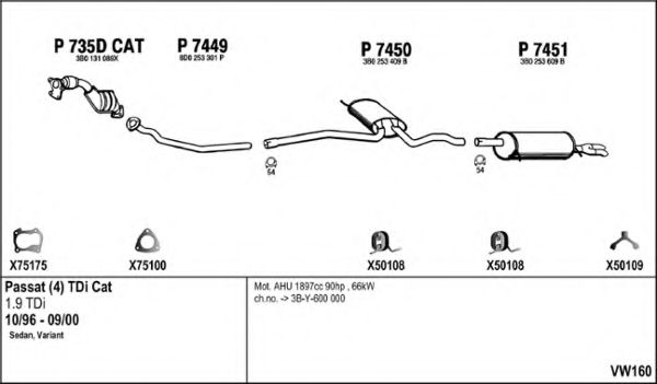 Система выпуска ОГ FENNO VW160