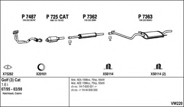 Система выпуска ОГ FENNO VW220