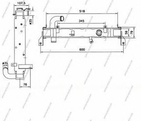 Радиатор, охлаждение двигателя NPS 52073