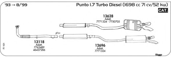 Система выпуска ОГ SIGAM FI101