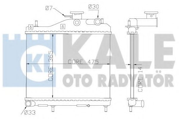 Радиатор, охлаждение двигателя KALE OTO RADYATÖR 358200