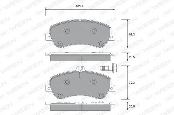 Комплект тормозных колодок, дисковый тормоз WEEN 151-2705
