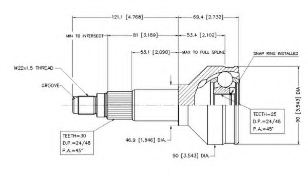 Шарнирный комплект, приводной вал VEMA 18411