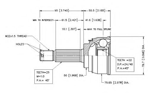 Шарнирный комплект, приводной вал VEMA 18455