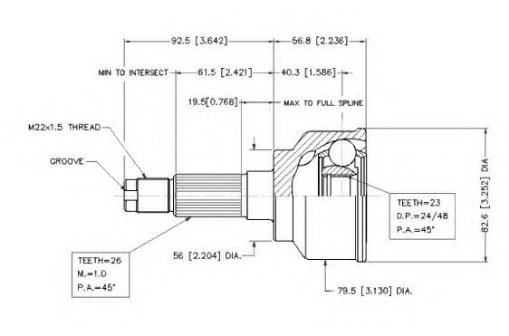 Шарнирный комплект, приводной вал VEMA 18535