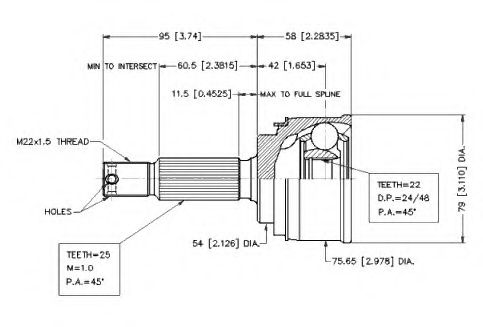 Шарнирный комплект, приводной вал VEMA 18593