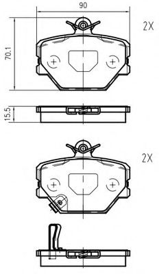 Комплект тормозных колодок, дисковый тормоз VEMA K629900