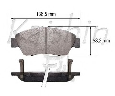 Комплект тормозных колодок, дисковый тормоз KAISHIN D5174