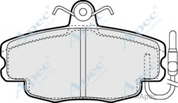 Комплект тормозных колодок, дисковый тормоз APEC braking PAD625