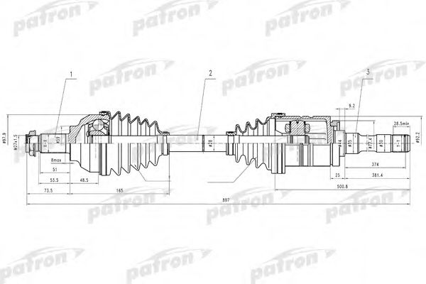 Приводной вал PATRON PDS4621