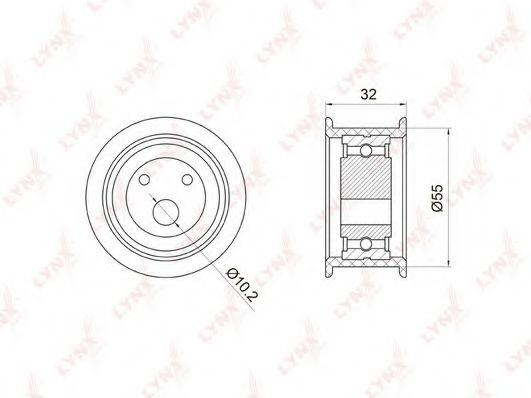 Натяжной ролик, ремень ГРМ LYNXauto PB-1026