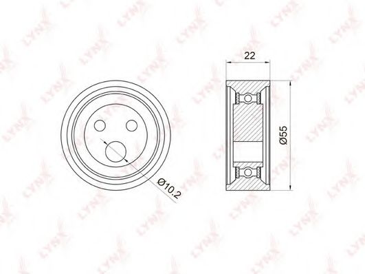 Натяжной ролик, ремень ГРМ LYNXauto PB-1052