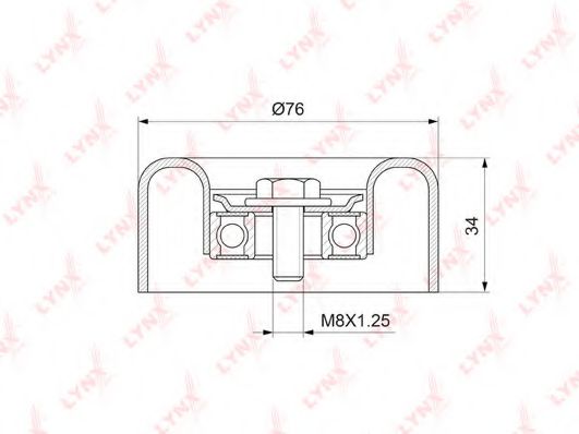 Натяжной ролик, поликлиновой  ремень LYNXauto PB-5131