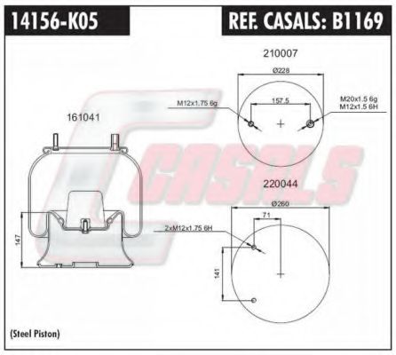 Кожух пневматической рессоры CASALS B1169
