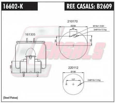 Кожух пневматической рессоры CASALS B2609