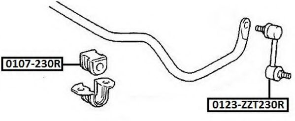 Тяга / стойка, стабилизатор ASVA 0123-ZZT230R