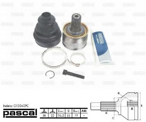 Шарнирный комплект, приводной вал PASCAL G13043PC
