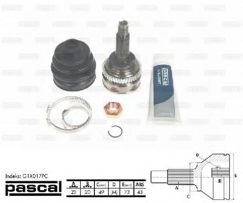Шарнирный комплект, приводной вал PASCAL G1X017PC