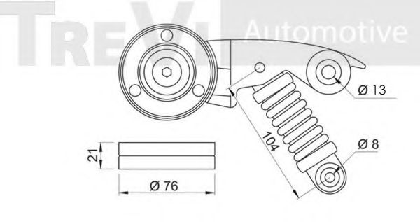 Натяжная планка, поликлиновой ремень TREVI AUTOMOTIVE TA1869