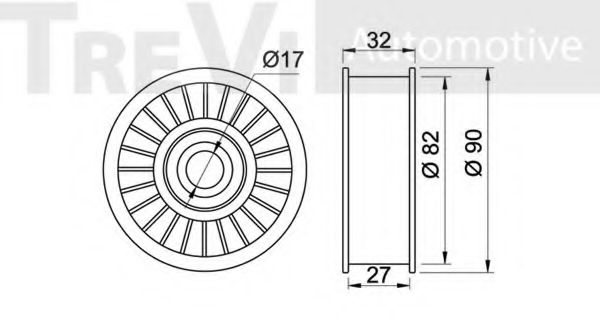 Паразитный / ведущий ролик, поликлиновой ремень TREVI AUTOMOTIVE T1989