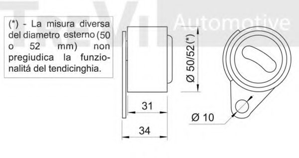 Натяжной ролик, ремень ГРМ TREVI AUTOMOTIVE T2540