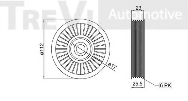 Паразитный / ведущий ролик, поликлиновой ремень TREVI AUTOMOTIVE TA1909