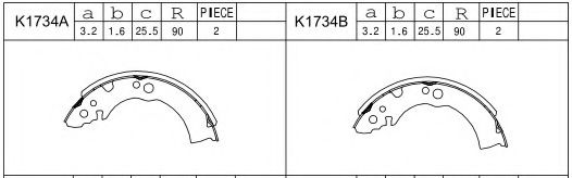 Комплект тормозных колодок ASIMCO K1734