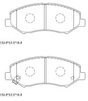 Комплект тормозных колодок, дисковый тормоз ASIMCO KD1709