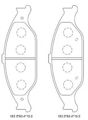 Комплект тормозных колодок, дисковый тормоз ASIMCO KD6748