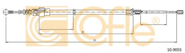 Трос, стояночная тормозная система COFLE 10.9055