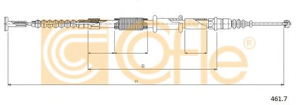 Трос, стояночная тормозная система COFLE 461.7