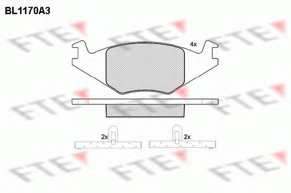 Комплект тормозных колодок, дисковый тормоз FTE BL1170A3