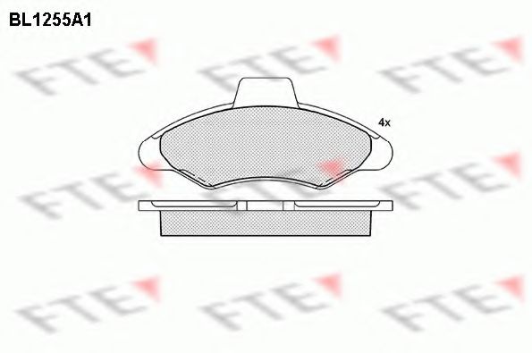 Комплект тормозных колодок, дисковый тормоз FTE BL1255A1