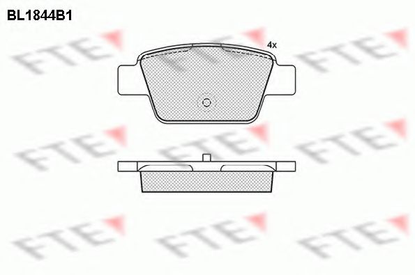 Комплект тормозных колодок, дисковый тормоз FTE BL1844B1