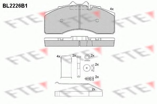 Комплект тормозных колодок, дисковый тормоз FTE 29127