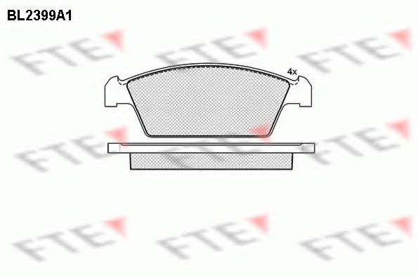 Комплект тормозных колодок, дисковый тормоз FTE BL2399A1