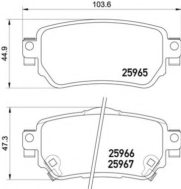 Комплект тормозных колодок, дисковый тормоз BREMBO P 56 098