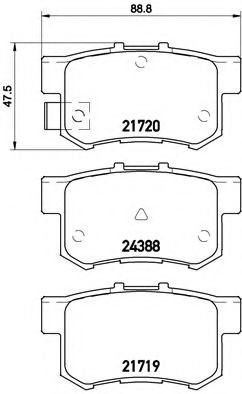 Комплект тормозных колодок, дисковый тормоз BREMBO P 79 027