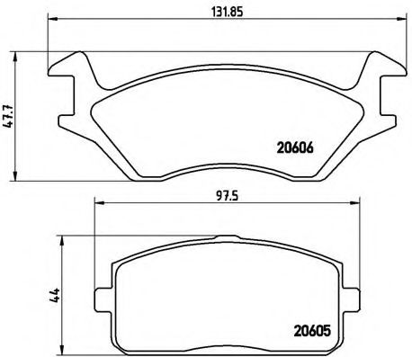 Комплект тормозных колодок, дисковый тормоз BREMBO P 83 004