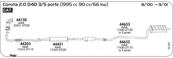 Система выпуска ОГ AKS DASIS SGTO057