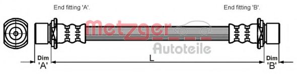 Тормозной шланг METZGER 4110023