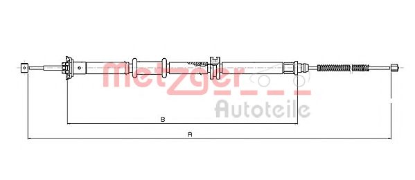 Трос, стояночная тормозная система METZGER 12.0731