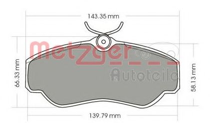 Комплект тормозных колодок, дисковый тормоз METZGER 1170532